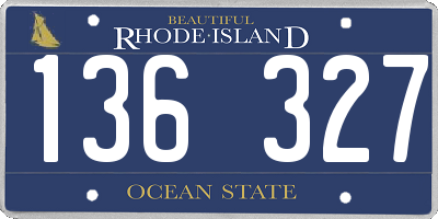 RI license plate 136327