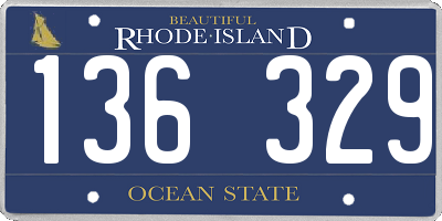 RI license plate 136329