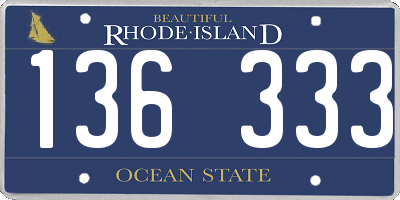 RI license plate 136333