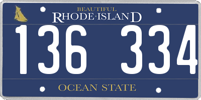 RI license plate 136334