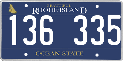 RI license plate 136335