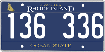 RI license plate 136336