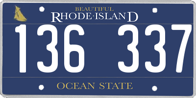 RI license plate 136337