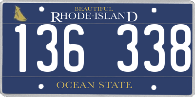 RI license plate 136338