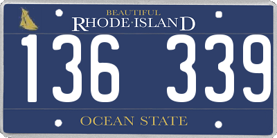 RI license plate 136339