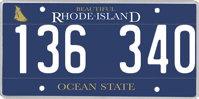 RI license plate 136340
