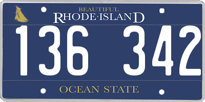RI license plate 136342