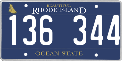 RI license plate 136344