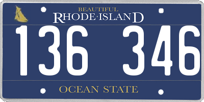 RI license plate 136346