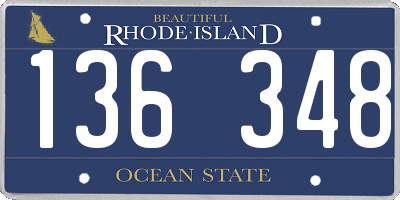 RI license plate 136348