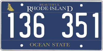 RI license plate 136351
