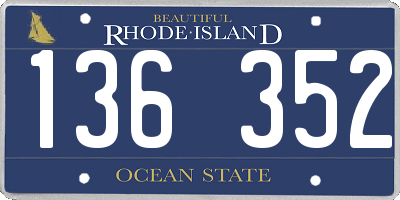 RI license plate 136352