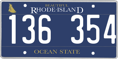 RI license plate 136354