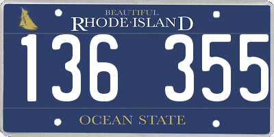 RI license plate 136355
