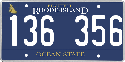 RI license plate 136356