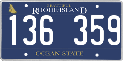 RI license plate 136359