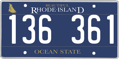 RI license plate 136361