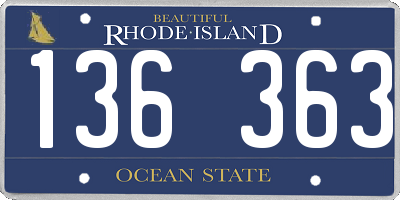 RI license plate 136363