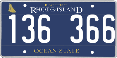 RI license plate 136366