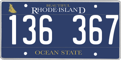 RI license plate 136367