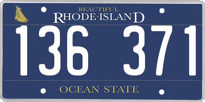 RI license plate 136371
