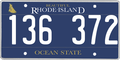 RI license plate 136372
