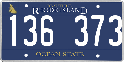 RI license plate 136373
