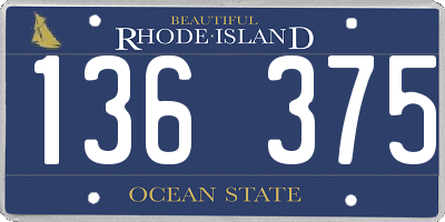 RI license plate 136375