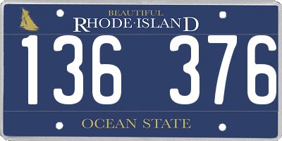 RI license plate 136376