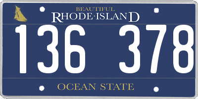 RI license plate 136378