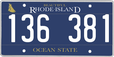 RI license plate 136381