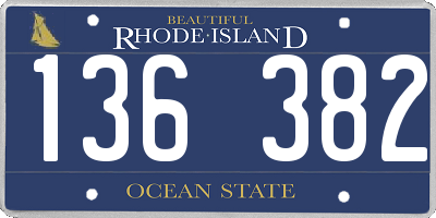 RI license plate 136382