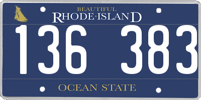 RI license plate 136383