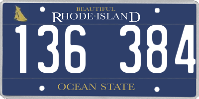 RI license plate 136384