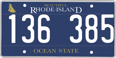 RI license plate 136385