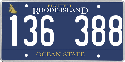 RI license plate 136388