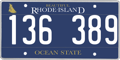 RI license plate 136389