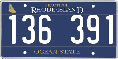 RI license plate 136391