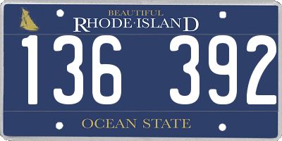 RI license plate 136392