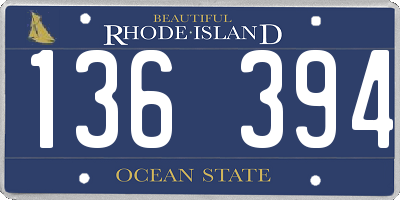 RI license plate 136394