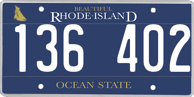 RI license plate 136402