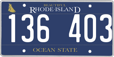RI license plate 136403
