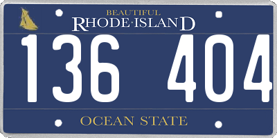 RI license plate 136404