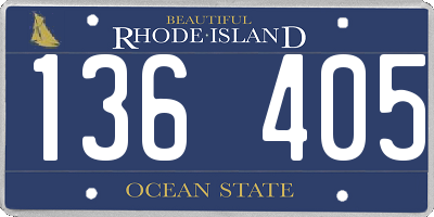 RI license plate 136405