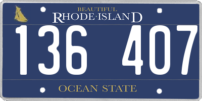 RI license plate 136407