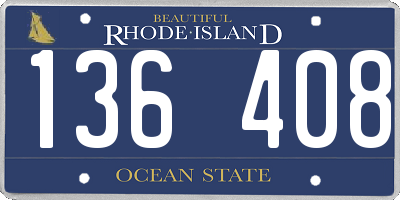 RI license plate 136408