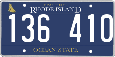RI license plate 136410