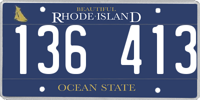 RI license plate 136413