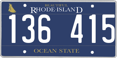 RI license plate 136415