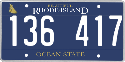 RI license plate 136417